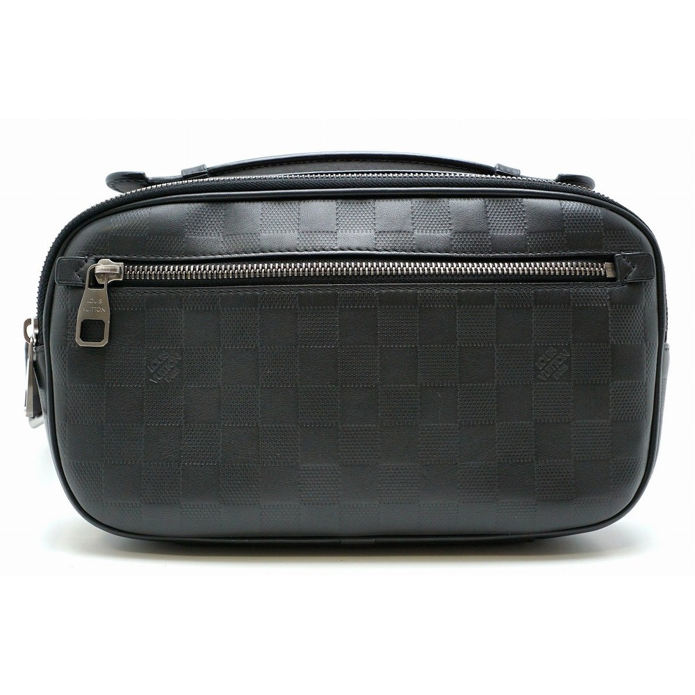 LOUIS VUITTON Damier Infini Ambrelle Body Bag Shoulder Clutch Leather Onyx